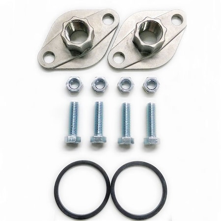 1 Stainless Steel Flange Kit W/ 2 Flanges,2 Gaskets,4 Screws,4 Bolts